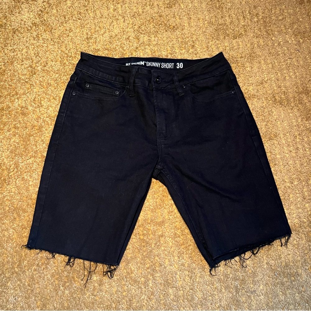 Hot topic black denim skinny shorts